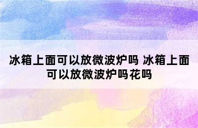 冰箱上面可以放微波炉吗 冰箱上面可以放微波炉吗花吗